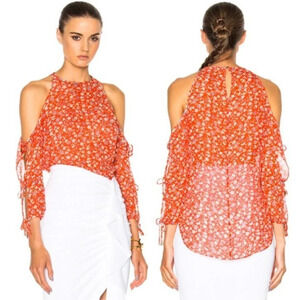 Veronica Beard X Revolve Flynn Liberty Floral Silk Sheer Long Sleeve Top Size 4